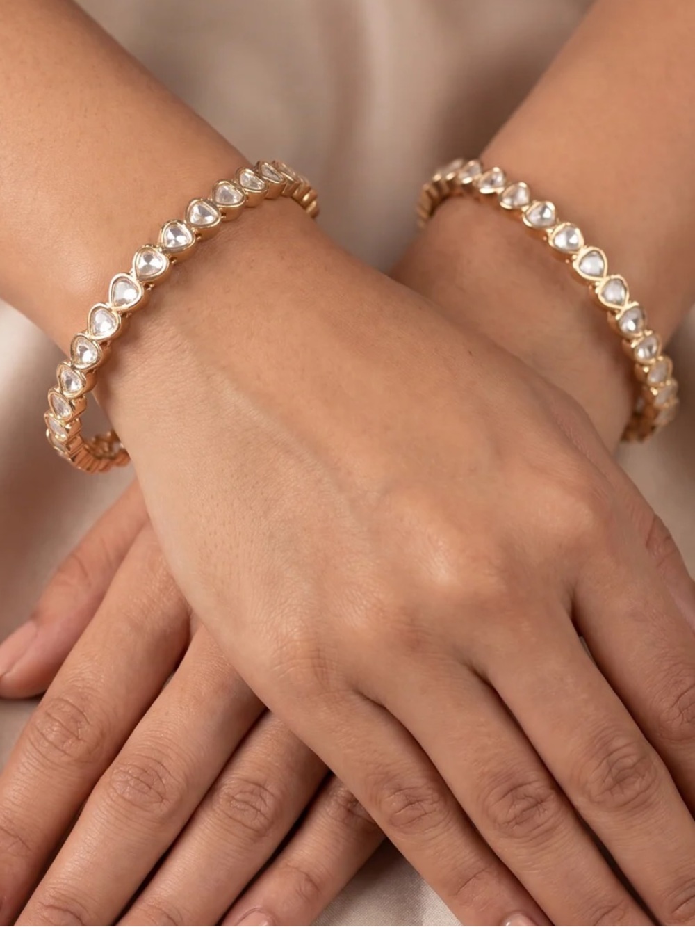 Elegant Gold Kundan Bangle Bracelet - Women Jewelry